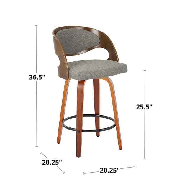 Carson Carrington Visby 26" FixedHeight Counter Stool with Bent Wood Legs (Set of 2) On Sale